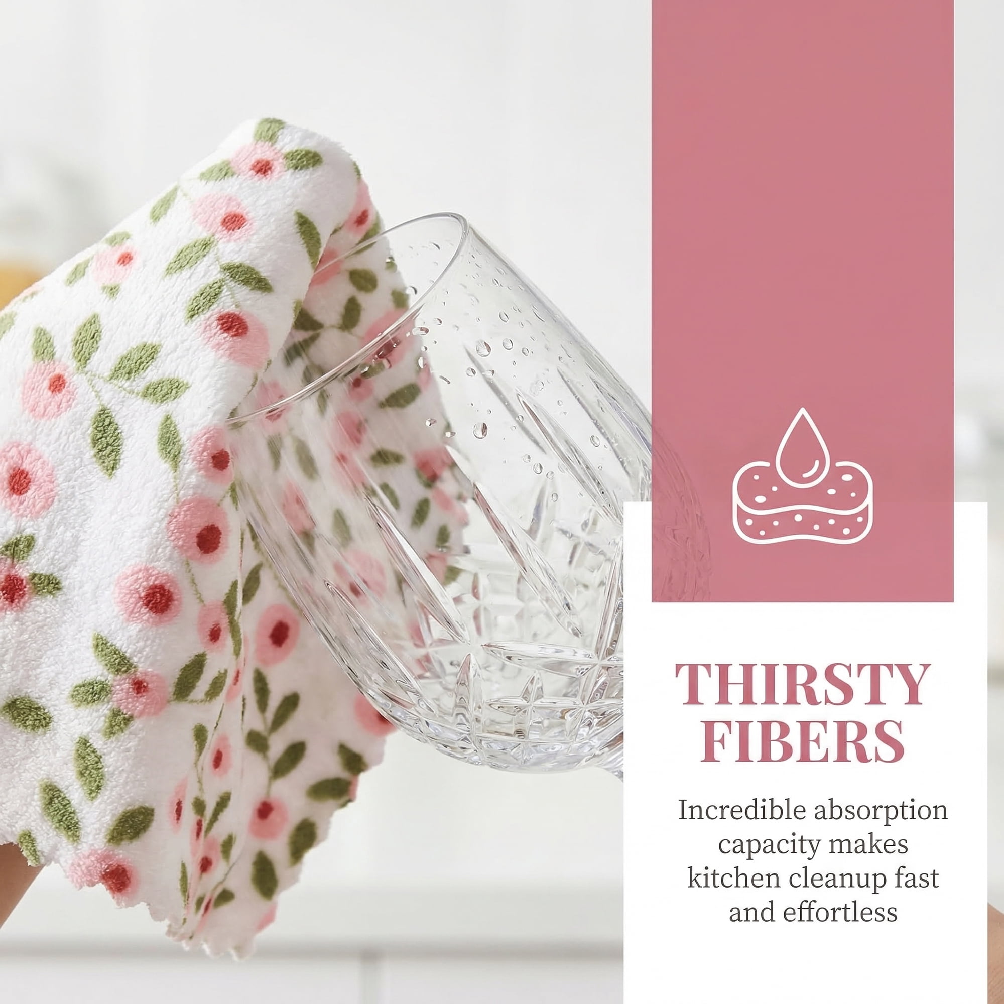 Unique Bargains 6 Pack Coral Fleece Super Absorbent Soft Towels Pink 12" x 12"