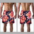 thumbnail image 3 of luoweisi Men's Beach Shorts Quick Dry Swim Trunks with Mesh Lining Flower XL, 3 of 5