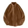 thumbnail image 2 of ZCFZJW Mens Corduroy Shirts Casual Waffle Striped Knit Long Sleeve Button Down T-Shirts Big and Tall Regular Fit Comfy Solid Color Basic Workout Jacket Tops Coffee XL, 2 of 4