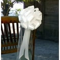 thumbnail image 2 of Large White Pull Bows with Long Tulle Tails - 9" Wide, Set of 6, Easter, Spring, Wedding Pew Bows, Valentine's Day, Mother's Day, Aisle Decor, Reception, Wreath, Anniversary, Party, Graduation, 2 of 3