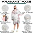 thumbnail image 5 of Wearable Oversized Blanket,Pioneer Flower Floral Print Pattern Wearable Blanket Hoodie for Adults,Cozy Hooded Blankets with Super Pockets,Super Warm Fuzzy Pullover for Women & Men, 5 of 6