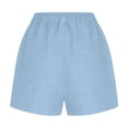 thumbnail image 4 of HADST HADST Women's Pleated High Waisted Denim Shorts Elastic Waist Wide Leg Stretchy Faux Jeans with Side Pockets, 4 of 7