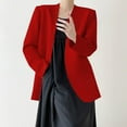 thumbnail image 2 of XFLWAM Blazers for Women Long Sleeve Shawl Collar Open Front Business Jacket Blazer Work Office Blazers Jackets Red 3XL, 2 of 7