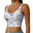 thumbnail image 2 of Fotbe Lavender Flowers Pattern Womens' Sports Bra Longline Wirefree Padded with Medium Support Sports Moisture-Wicking Workou Vest,Tank Top-, 2 of 9