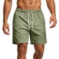 thumbnail image 6 of Nestiefly Men's Linerless Workout Elastic Waist Drawstring Shorts Quick Dry for Running Sports Athletic Gym with Zipper Pockets Green XS, 6 of 6