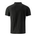 thumbnail image 5 of Mens Linen Polo Shirt Short Sleeve Breathable Casual Solid Color Pocket Top Lightweight Summer Tee for Men Out Golf Black XL, 5 of 5