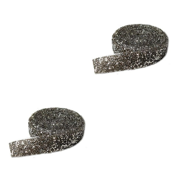 Bearachild Bling Stickers Tape Trim Resin Crystal Decoración Apliques Craft Ligero Fix Decor Beads Drill Strip para automóvil Ornament Deep Gary 1 Yard Profundo Gary 1 yarda 2.5 cm 2piezas Bearachild CBP373908