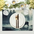 thumbnail image 3 of Fall Placemats Set of 4 - Moose Place Mat 12x18 Inch Autumn Forest Placemats Wildlife Table Mat for Party Kitchen, 3 of 7