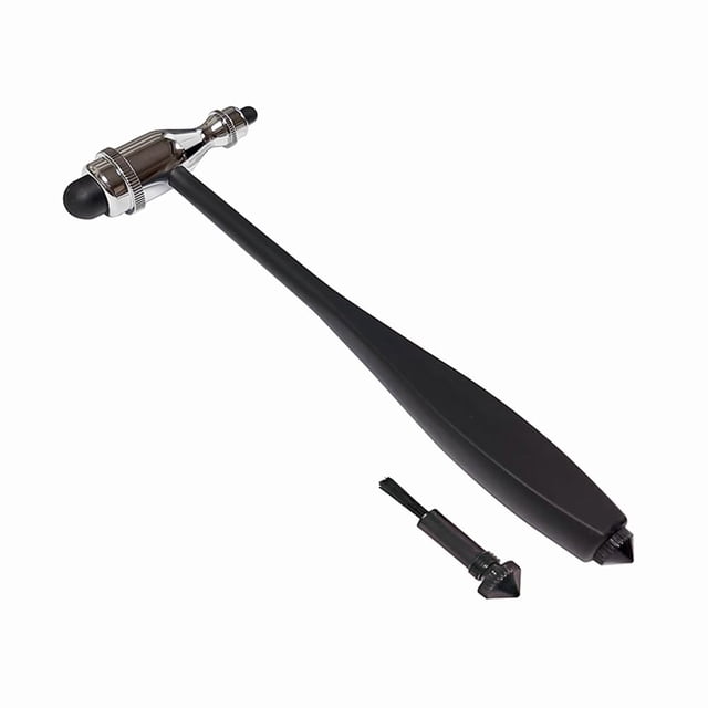 ADC 3694BK Tromner Marteau pour Réflexes Neurologiques avec Brosse Intégrée, Noir et Chrome