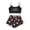 Z37-Black, variant on LILIYA Women 2 Piece Halloween Pajama Set Cute Print Round Neck Spaghetti Strap Ruffle Crop Top Shorts Loungewear Sleepwear