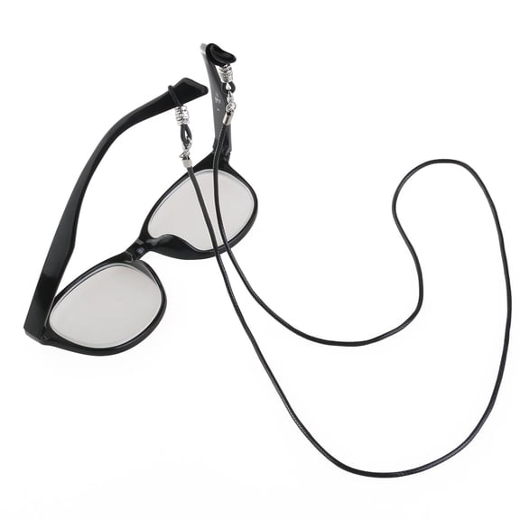 OUNONA Eyeglass Chain Wax Black Adjustable Silicone Ends Fashionable