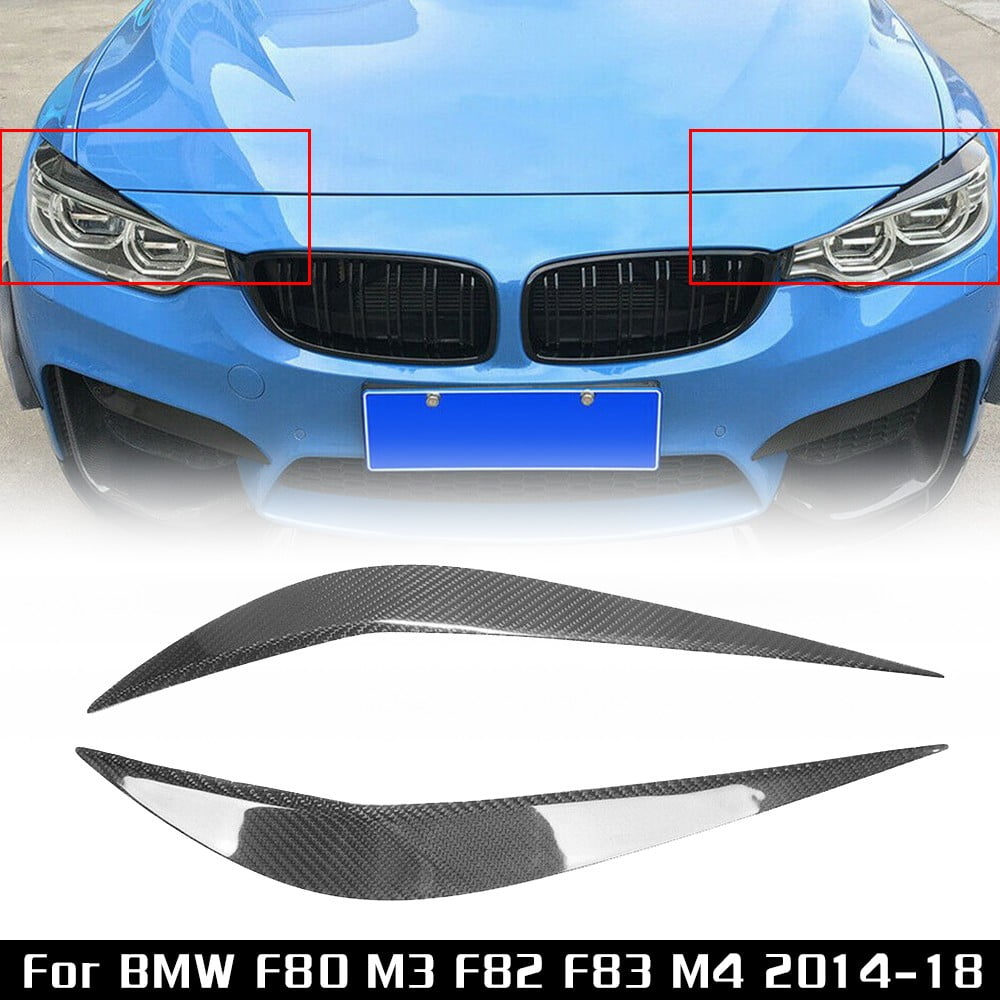 For BMW F80 F82 F83 M3 M4 Front Bumper Side Marker Carbon Fiber Decal Cover 2pcs 