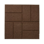 GroundSmart 16 x 16 x 3/4 Brown Dual-Sided Rubber Garden Patio Paver, 9 Pack