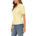 thumbnail image 4 of MODA NOVA Juniors Doll Collar Cotton Casual Blouse Shirt, 4 of 6