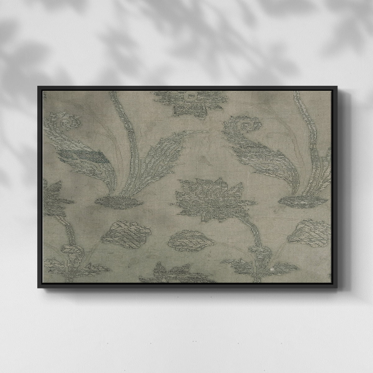Vintage Abstract Print-XV Framed in Black Wood Gallery Wrapped Canvas 25 in. x 37 in.