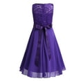 thumbnail image 2 of iiniim Kids Flower Girls Dress Lace Chiffon Sequins Rhinestone Bridesmaid Wedding Formal Party Size 2-16 Purple 8, 2 of 7