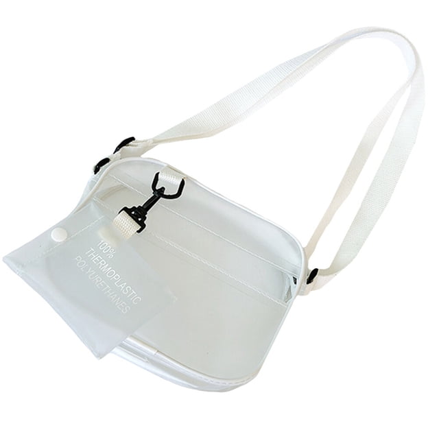 1 bolso bandolera transparente de gelatina, bolso de hombro individual (transparente)