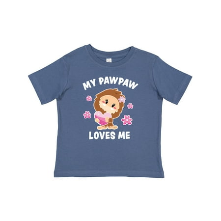 

Inktastic My Pawpaw Loves Me with Bigfoot Gift Baby Girl T-Shirt