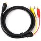 thumbnail image 4 of Cable HDMI a RCA - 1.5M 5 pies HD 1080P HDMI macho a 3 RCA AV Audio Video Converter Cable Adaptador de cable JFHHH pequeña, 4 of 4