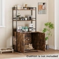 thumbnail image 4 of Litter Box Enclosure with Storage, Hidden  Washroom Furniture with 2  and Ventilation Holes, Indoor Large Cats House Cabinet Bookshelf for Most Litter Box - Brown, 4 of 7