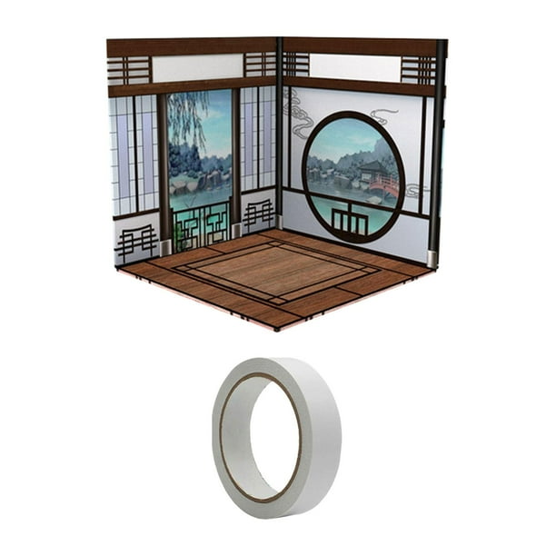 Colección de almacenamiento de fondo a escala 1:12, exhibición de dioramas para figuras de acción de soldados casa china