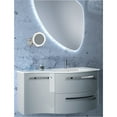 thumbnail image 6 of Aptations 9.63" LED Round Mirror - 5X Magnification | Switchable Cool & Warm Light | Hardwired LED Arm Wall Mirror | Makeup Mirror for Vanity, Bedroom, Bathroom | Energy Efficient (Chrome), 6 of 9