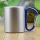 thumbnail image 3 of 2x Taza de Doble Pared de material acero Inoxidable de Mosquetón perfecl Taza de camping plata, 3 of 7