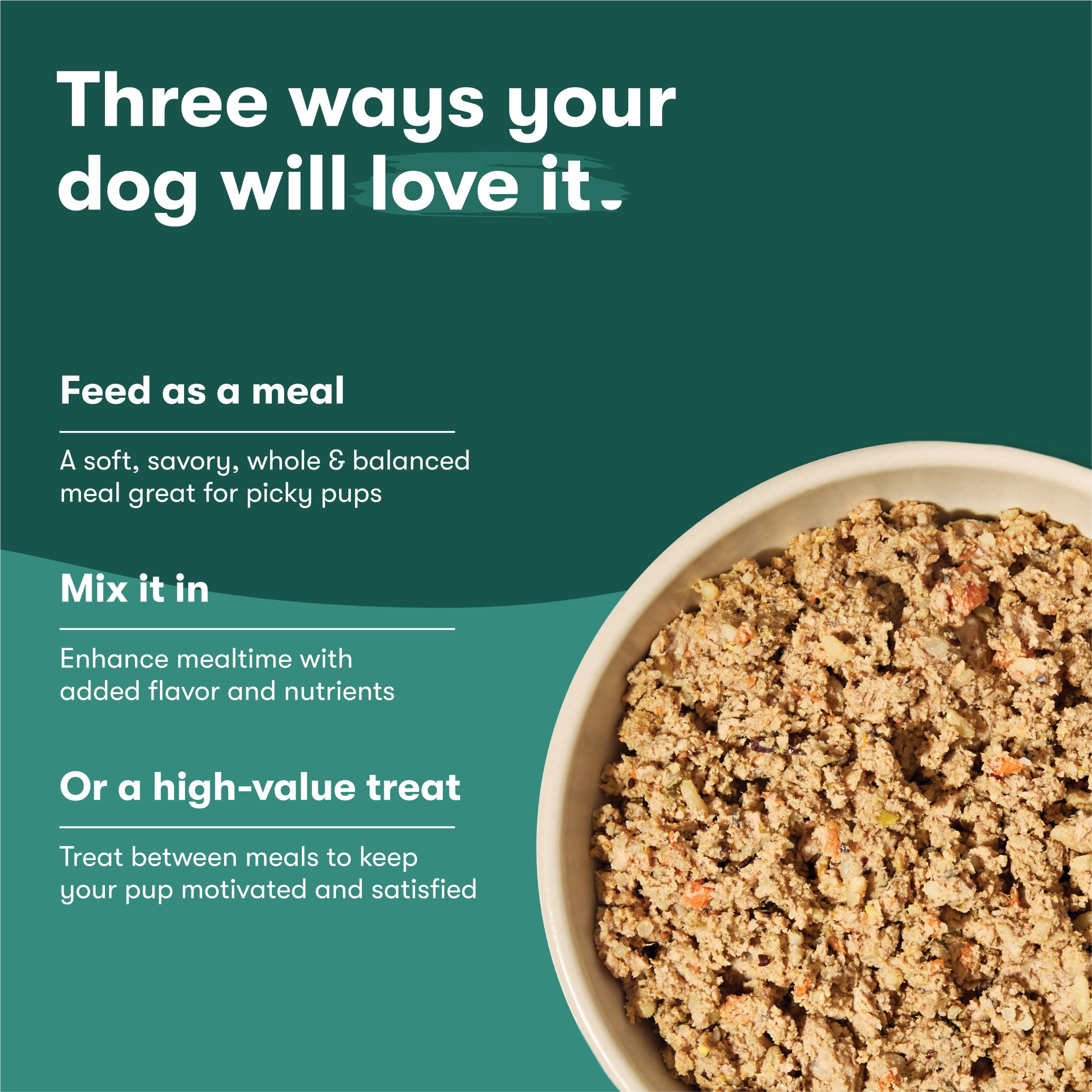 Jinx Fresh Farm-Raised Chicken & Turkey Dog Food Meal or Topper, 4 lb Roll