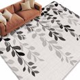 thumbnail image 2 of Grey Ombre Botanical Area Rug 5x7 FT, Non Slip Bedroom Throw Carpet, Watercolor Gray Pastoral Leaf Rustic Washable Soft Floor Carpet Non-Shedding Rug for Dining Room Bedside Classroom Desk, 2 of 9