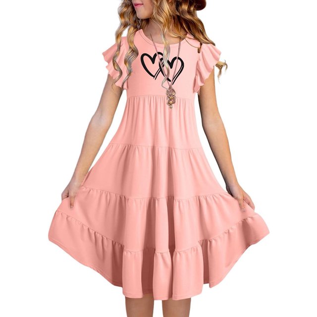 Robes pour Préadolescentes Robe Décontractée Robe d'Anniversaire pour Filles Robes Chics Vêtements pour Bébé Fille Nouveau-Né 10-11 Ans