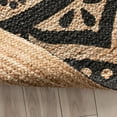 thumbnail image 6 of Well Woven | Kiera Natural Jute | Hand-Braided Floral Medallion | Black & Natural Color Area Rug | 8' Round, 6 of 7