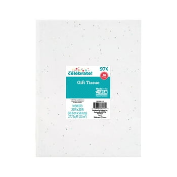 Way To Celebrate White Silver Sequins Tissue Paper 10 Count