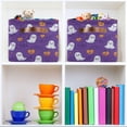 thumbnail image 6 of Yayeee 2 Pack Canvas Storage Basket with Handles for Shelves Fabric Bins Closet Organizer, Halloween Purple Ghosts, 6 of 8