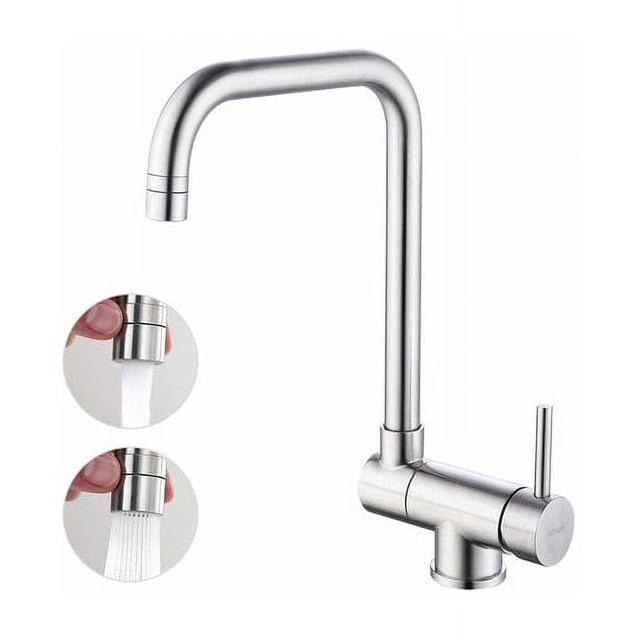 Grifo de níquel cepillado, construcción de acero inoxidable, funcionamiento silencioso, fácil montaje con instrucciones detalladas, accesorios completos incluidos