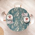 thumbnail image 4 of Ambesonne Autumn Fitted Round Tablecloth, Fashion Flora Leaves Plot, 36"- 40" Diameter, Pale Teal Hunter Green, 4 of 5