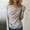 Gray, variant on Women's V-Neck Knitted Long-Sleeved Shirts, Pleated Soft Top, Fashion Outerwear for Fall