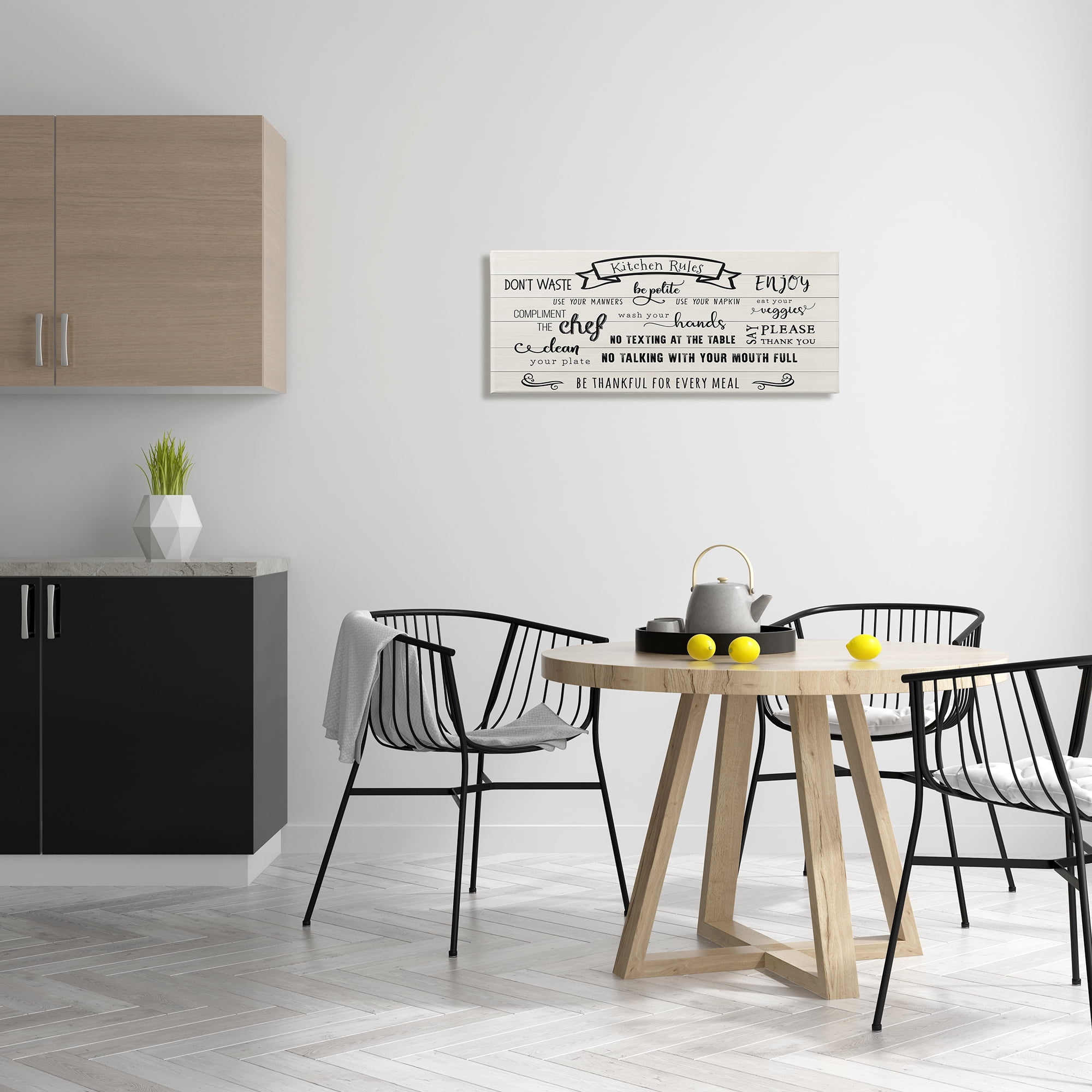 Stupell Indtries Kitchen Rules List Family Happiness Motivational Phrases,30 x 13,Design by CAD Designs