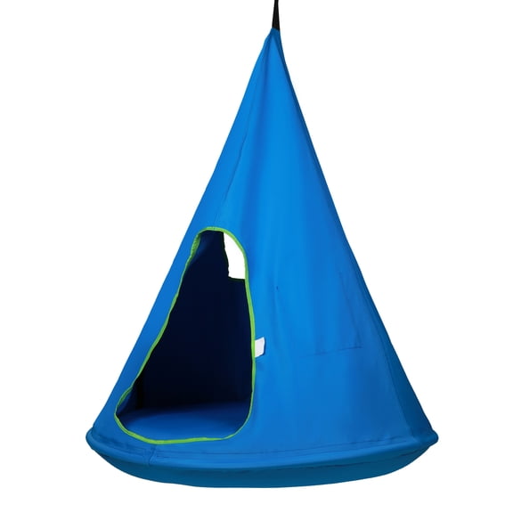 KFFKFF Children's Nest Swing Chair, Adjustable Rope Hammock Chair, Suitable for Indoor & Outdoor (39" D x 52" H), Supports up to 250lbs, Blue Sensory Swing for Children