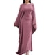 thumbnail image 2 of Vestido Islámico Elegante de Color Liso con Mangas Murciélago para Mujer. Rosa XL, 2 of 7