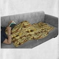 thumbnail image 6 of Egyptian Print Soft Flannel Fleece Throw Blanket, Characters and Hieroglyphs Retro Grunge Aged Paper Style Backdrop, Cozy Plush for Indoor and Outdoor Use, 60" x 80", Multicolor, by Ambesonne, 6 of 6