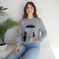 thumbnail image 7 of Cats with a UFO Unisex Heavy Blend™ Crewneck Sweatshirt, 7 of 7