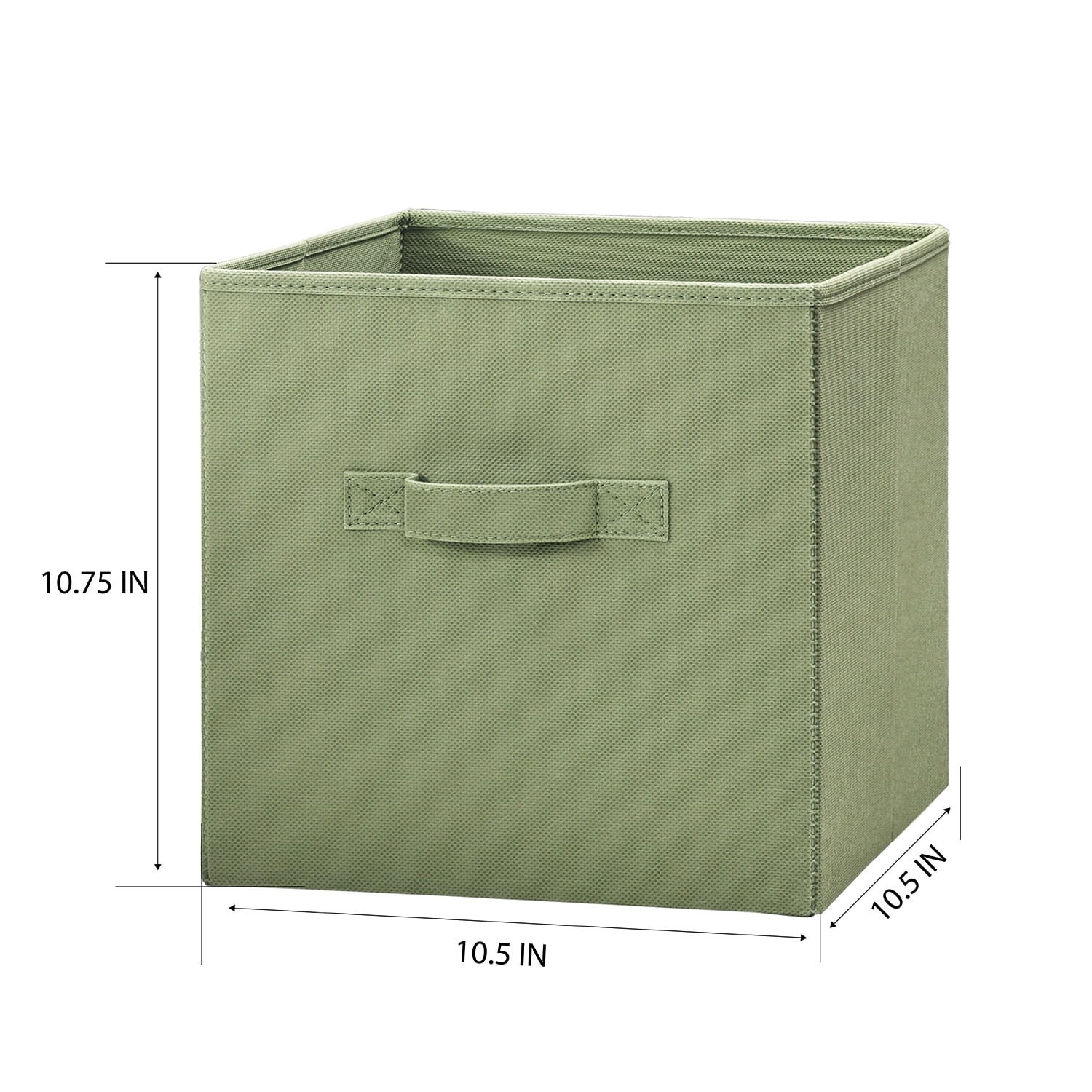 Mainstays Collapsible Cube Fabric Storage Bins, Olive Grove, 6 Pack