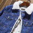 thumbnail image 7 of Men's Autumn Winter Add wool Casual Vintage Wash Distressed Denim Jacket Coat, 7 of 7