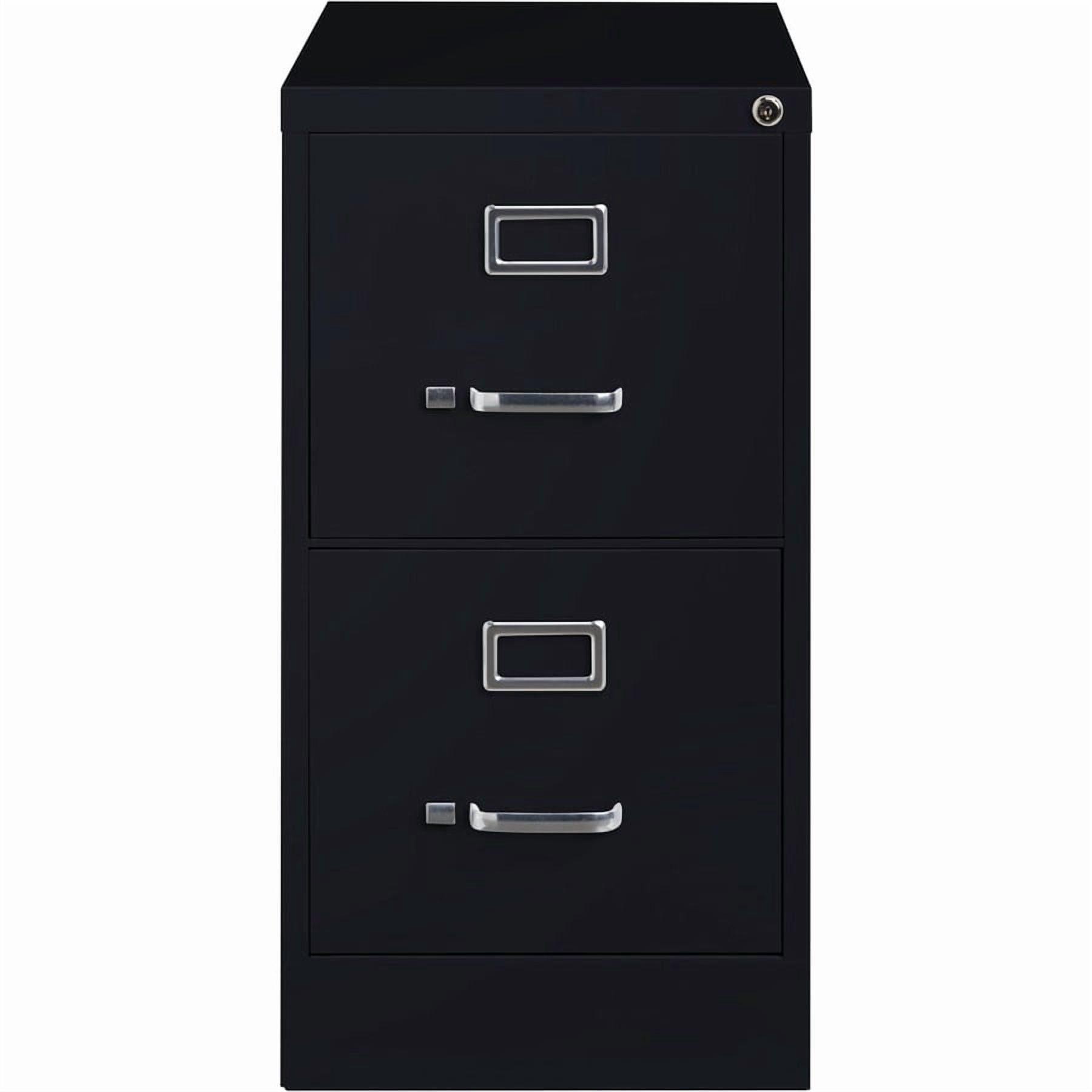 Lorell Fortress Series Vertical File Cabinet Steel,15 inch x 26.5 inch x 28.4 inch, Black