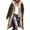 thumbnail image 4 of IUYRTFE Women's Reversible Long Fleece Lined Puffer Coat Two Sided Hooded Winter Jacket with Pockets for Cold Weather, 4 of 9