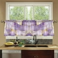 thumbnail image 4 of Yayeee Kitchen Curtains Tier Set of 2 Light Filtering 57"x24" Over Sink Window Panels, Pastel Purple Marble Pattern, 4 of 7
