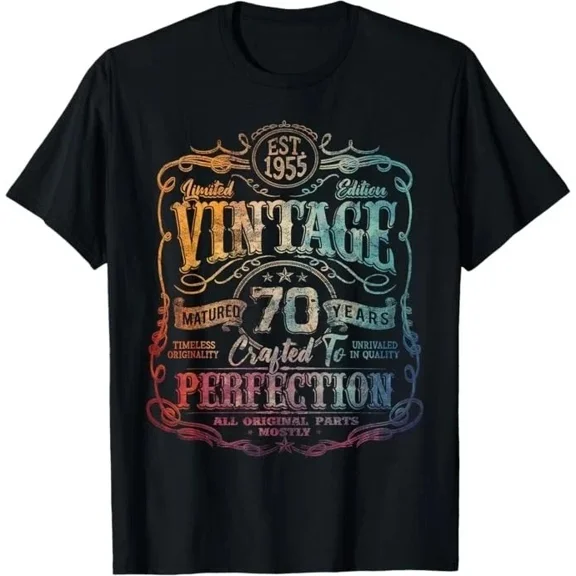Vintage 1955 Classic 70th Birthday Celebration Unisex T-Shirt, up to size 5XL