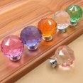 thumbnail image 2 of Manija de cristal de Color, cajón esférico de diamante de un solo orificio, armario, manija de muebles para el hogar, accesorios de Hardware Conjuntos de muebles de dormitorio Transparente 30 mm Billuyoard JJ12822-01B, 2 of 6
