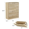 thumbnail image 4 of KULAGAGA Shoe Cabinet Entryway, Shoe Storage Organizer with 2 Compartments, Brown, 4 of 8