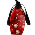 thumbnail image 4 of Seven Starred Ladybird Twill Canvas Leather Mix Handbag, Women's Sponge Jeanette Shoulder Bag, 30x10.5x39cm, 4 of 5